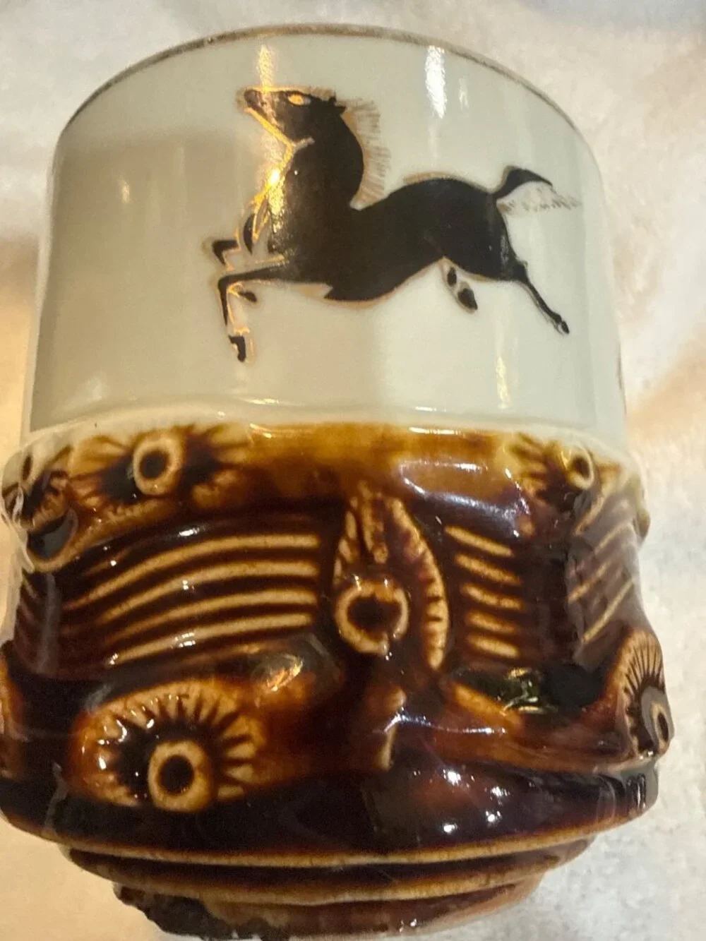 Vintage Wild Running Horses Made in Japan handless teacup